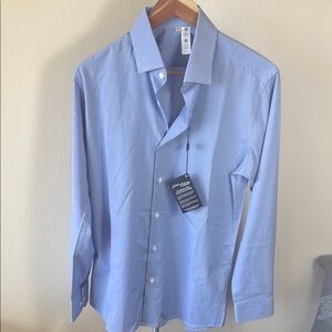 Men's Light Blue Dress Shirt - Classic Spread Collar